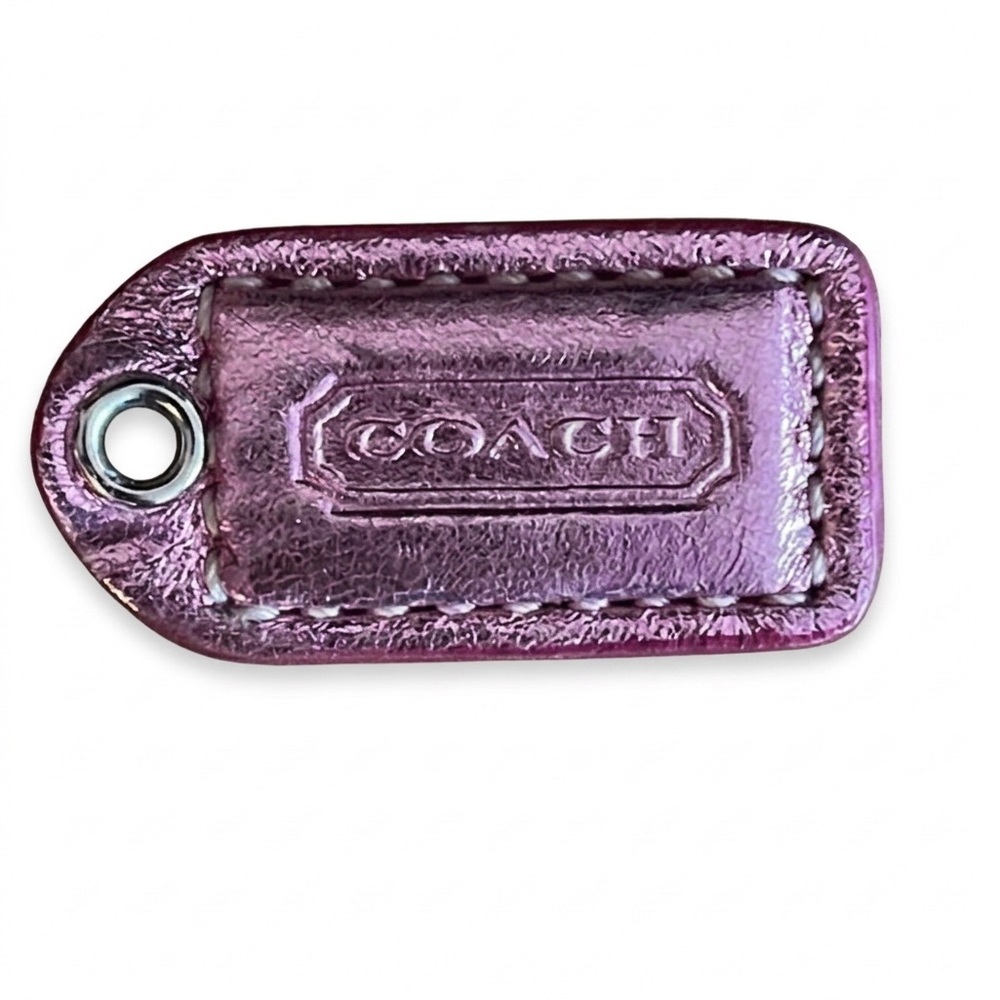 Coach Metallic Pink Leather Hang Tag